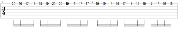 descending single string scale sequence