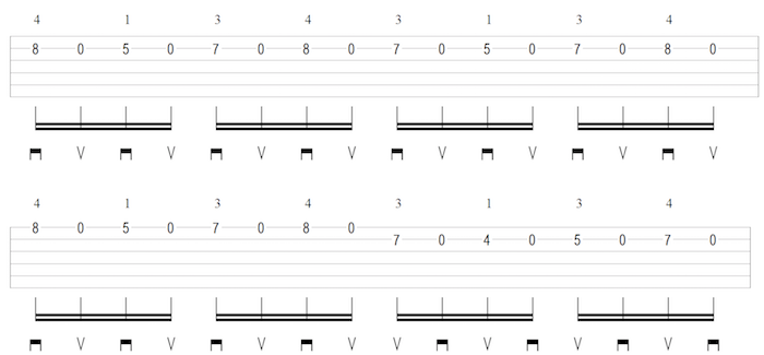 single string 2-hand synchronization example 3